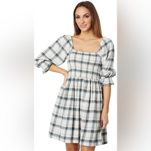 Madewell Dresses & Skirts - Madewell womens Lucie Elbow-sleeve Smocked Mini Dress
